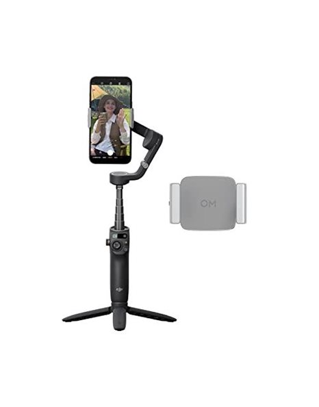 Bundle of DJI OSMO Mobile 6 + DJI Phone Clamp, 3-Axis Phone Gimbal, Built-In Extension Rod, Portable and Foldable, Android and iPhone Gimbal with ShotGuides,