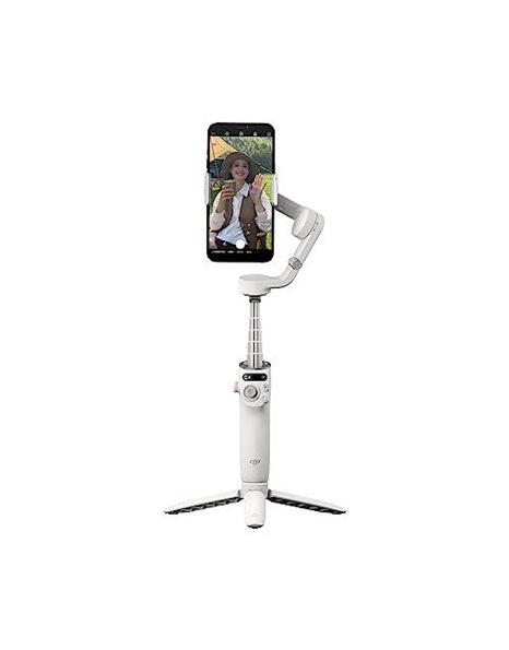 DJI Osmo Mobile 6, 3-Axis Phone Gimbal, Object Tracking, Built-In Extension Rod, Portable and Foldable, Android and iPhone Gimbal, Vlogging Stabilizer, YouTube TikTok Video, Platinum Gray