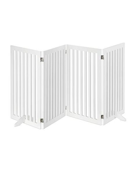 Relaxdays Wooden Safety Barrier, Adjustable Gate for Dogs & Children, Fireplace & Oven, 91.5x204.5 cm, White, MDF boards, 91.5 x 204.5 x 30 cm, 10027513_1089