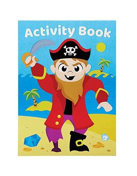 Baker Ross FC905 Pirate Mini Activity Books for Kids - Pack of 12, Entertaining Travel Activities, Party Favours, and Colouring Books for Children