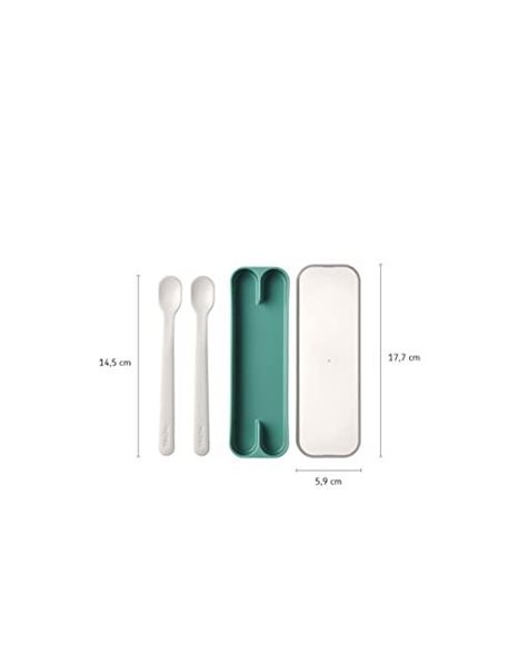 Mepal – Baby feeding spoon Mio – Long-handled baby spoon – Dishwasher-safe baby spoon – Baby Utensils - & BPA-free - Set of 2 – Deep blue