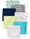 Simple Joys by Carters Baby 7-Pack Flannel Receiving Blankets, Blue/White, One Size (Pack of 7)