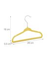 Relaxdays 10021822_48 Non-Slip Hangers for Baby / Child Clothes - Velvet, 360° Hook, HxWxD: 18 x 28 x 0.5 cm, Yellow, 5 cm, Set of 20