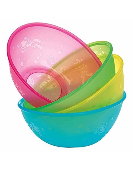 Nuby ID65671 Baby Food Dish Pack of 4 Patterned