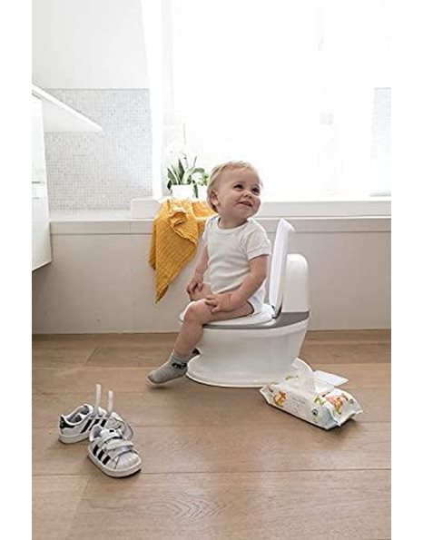 Nuby Dr. Talbots My Real Potty with Flushing Sound, Toilet Trainer. for Children Aged 18 Months and Over. with Real Sound and Batteries Included, Grey