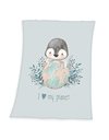Herding Penguin Microfibre Fleece Blanket, 75 x 100 cm, 100% Polyester