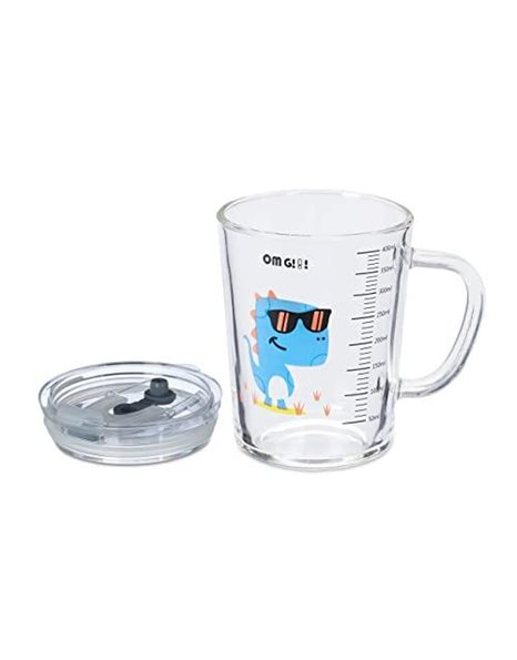 Relaxdays 2X Childrens Cups, 80% Glass Plastic 10% Silicone, 12 x 12.5 x 9.5 cm