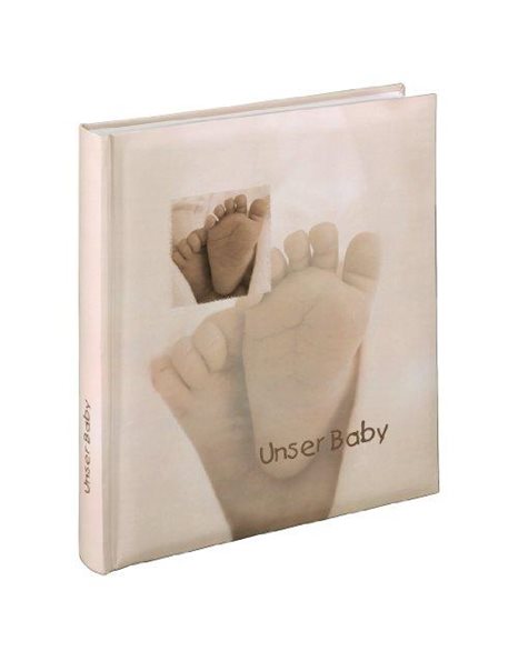 Hama "Baby" Feel Bookbound Album with 60 White Pages and Text on Two Pages, Sand, 29 x 32 cm