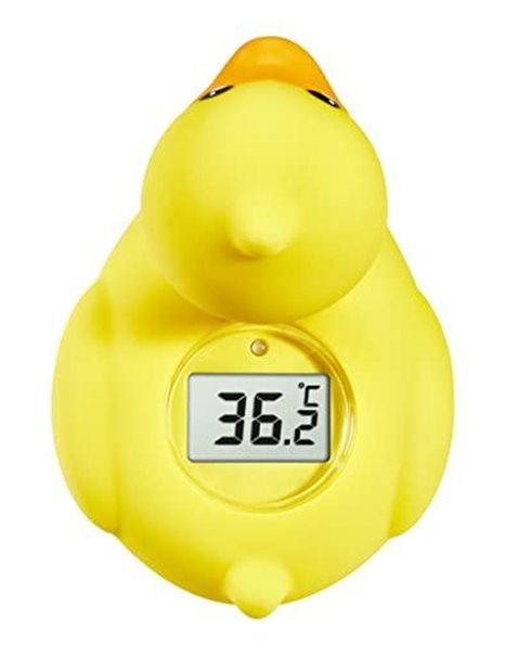 TFA Dostmann Duck Bath Thermometer, 30.2031.07, Rubber Duck, Plastic, Yellow, 6 x 3 x 15 cm