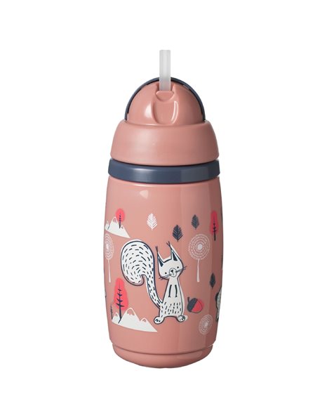 Tommee Tippee Superstar Insulated Straw Cup for Toddlers with INTELLIVALE 100% Leak and Shake-Proof Technology and BACSHIELD Antibacterial Technology, 12+, 266ml, Pack of 1, Pink