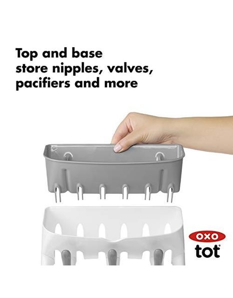 OXO Tot Space Saving Drying Rack, Grey and White