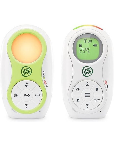 LeapFrog LF80 Audio Baby Monitor with Two Batteries, Temperature Sensor, Reminder, Noise Indicator, Safe Transmission, Long Range, Night Light, Voice Recording