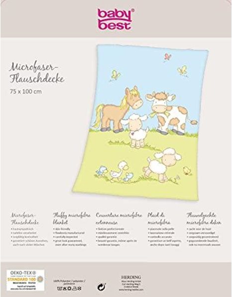 Herding 144056014 Baby Blanket 75 x 100 cm 100% Polyester/Microfibre with Fynn Design