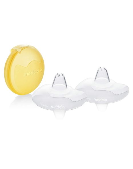 Medela Contact Nipple Shields - BPA free, made from ultra-thin soft silicone, includes 2 shields and case, 20 mm, medium