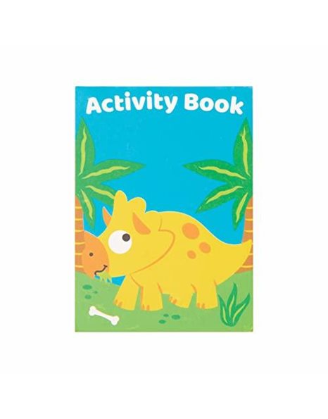 Baker Ross FE530 Dinosaur Mini Actvity Books - Pack of 12, Includes Puzzles, Stickers, Dot to Dot and Colouring Pages for Kids