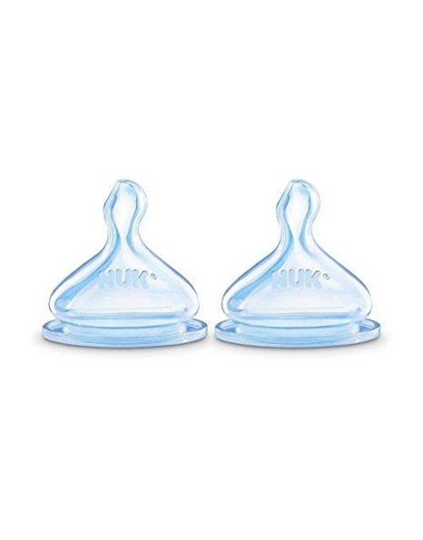 NUK Silicone Teats Size 0-6 Months Thickened Milk - Size L - Pack of 2