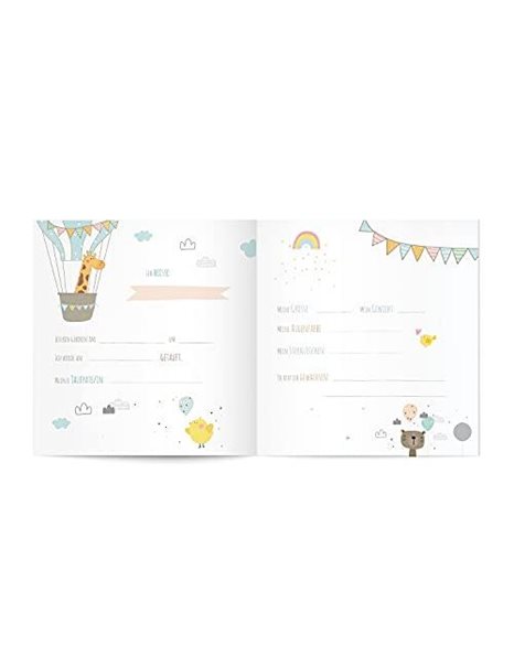 goldbuch Little Dream Baby Album with Cut-Out for Your Own Picture, Linen Texture Photo Album, 60 White, Glassine & 4 Illustrated Pages, Baby Album for Gluing, Paper, Approx. 30 x 31 x 4 cm
