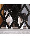 Relaxdays Safety Gate, Barrier, Extendable up to 126 cm, 70-82 cm high, Bamboo, Stair & Door, Dog & Baby Guard, Black, 90% 10% Iron