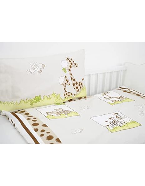Herding BABY BEST Toddler Bedding Set, Reversible Motif Jana Zebra, Duvet Cover 100 x 135 cm, Pillow Case 40 x 60 cm, Cotton/Renforce