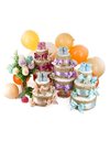 All Jute Nappy Cake for Birth (2-Tier, Apricot)