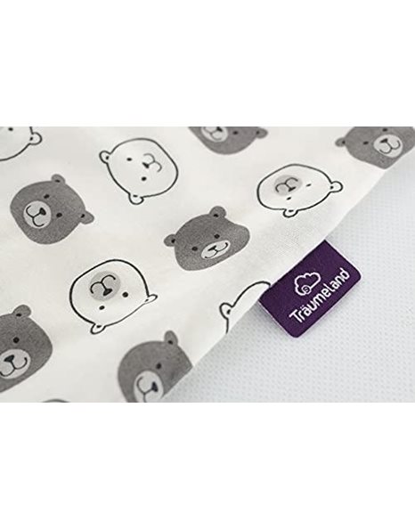 Traumeland S0201005 Summer Sleeping Bag Liebemir Cotton 90 cm Small Bear Design Without Optical Brighteners 250 g Multi-Coloured