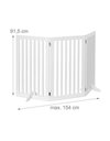 Relaxdays Wooden Safety Barrier, Adjustable Gate for Dogs & Children, Fireplace & Oven, 91.5x154cm, White, MDF boards, 91.5 x 154 x 30 cm