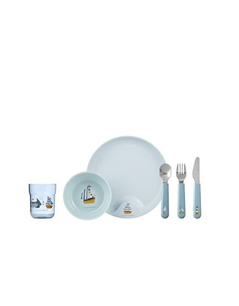 Mepal – Children’s dinnerware 6-Piece Set Mepal Mio – Child-Friendly Tableware - Includes Children’s Cutlery, Glass, Plate & Bowl - Dishwasher Safe & BPA-Free - Set of 6 – Sailors Bay