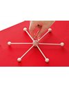 folia 2280 Wooden Star with 6 arms to Clip Together with Metal Hooks for Hanging, Diameter Approx. 22 cm, Ideal for DIY mobiles, Wood