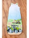 Sleeping Bag for Babies Tractor, Size: 110x45 cm, with allround zipper, with snap buttons, Upper Part: Cotton/Filling: Polyester