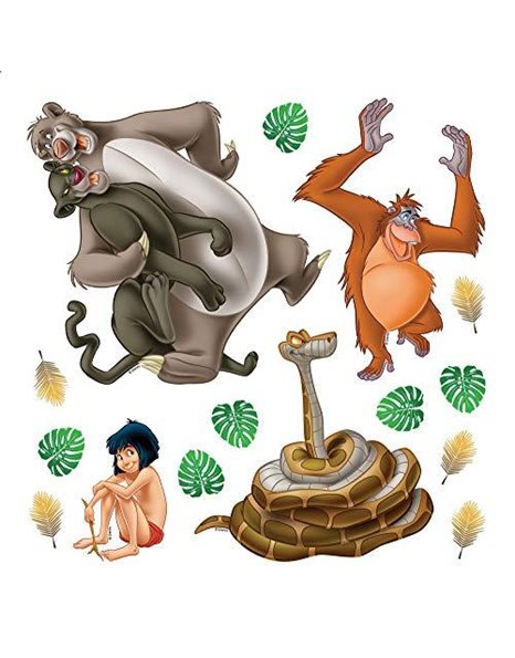 Disney AG Design - Wall Sticker Self Adhesive Jungle Book – Wall Decal, Multicolor, 30x30 cm/12x12 inches, 1 Part – DKs 1093