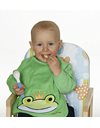 Playshoes Unisex-Baby Waterproof Long Sleeve Baby Bib Frog, Green, One Size