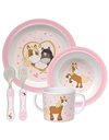 SIGIKID 25271 Childrens Tableware Set in Gift Box - Plate, Bowl, Melamine Cup & Stainless Steel Cutlery with ABS Handle for Babies & Children, Durable, Dishwasher Safe, BPA Free, Pony Love Pink