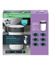 Tommee Tippee Twist and Click Advanced Nappy Bin Starter Set, Eco-Friendlier System with 6x Refill Cassettes with Sustainably Sourced Antibacterial GREENFILM, White