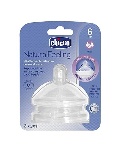 Chicco Step Up Silicone Teat from 6 Months, Quick Suction Flow, 2 Pieces