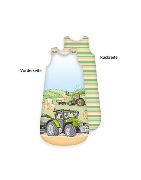 Sleeping Bag for Babies Tractor, Size: 90x45 cm, with allround zipper, with snap buttons, Upper Part: Cotton/Filling: Polyester