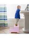 Relaxdays Kids Stool, 2 Steps, 25 x 33 x 36 cm, Bathroom & Playroom, MDF, Stepstool for Sink & Toilet, Lilac/Pink