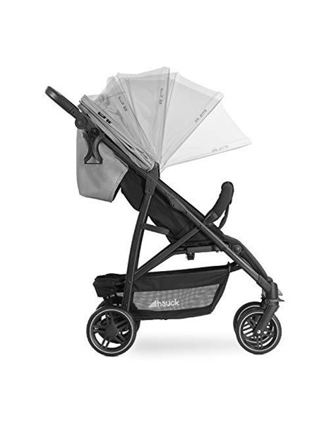 Hauck Pushchair Rapid 4R Plus / XL Sun Canopy UPF 50 + / Up to 25 Kg / Height Adjustable / Easy Folding / Fully Reclining / Cup Holder / Large Shopping Basket / Grey