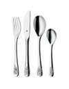WMF children Cutlery set 4-pieces Zwerge Cromargan 18/10 stainless steel brushed suitable from 3 years with embossed designs