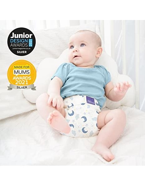 Bambino Mio, Mioduo Two-Piece Reusable Eco Chemical Free Nappy, Feather Flight, Size 1 (<9Kgs)