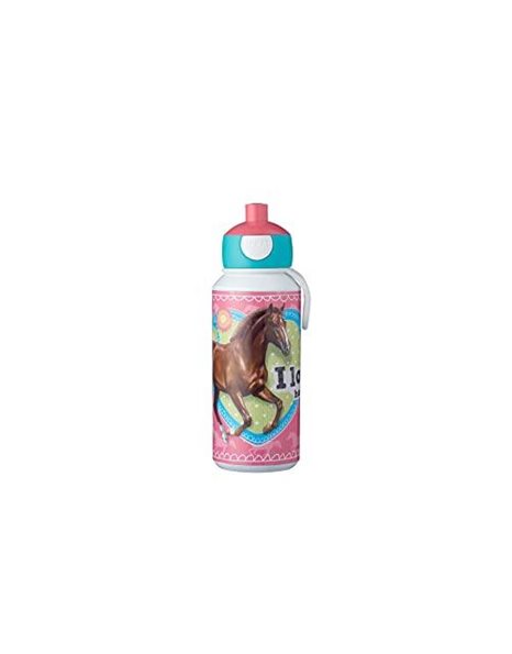 Mepal - Drinking Bottle Pop-Up Campus - Drinking Bottle - Leak Proof Drink Bottle For School - BPA-Free & Dishwasher Safe - 400 ml - My Horse