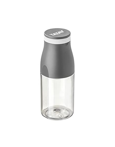 TATAY Urban Drink Bottle 650 ml, Airtight, Tritan made, BPA Free, Break Resistant, No Flavor or Odor, Dishwasher and Microwave Safe. Grey