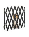 Relaxdays Safety Gate, Barrier, Extendable up to 126 cm, 70-82 cm high, Bamboo, Stair & Door, Dog & Baby Guard, Black, 90% 10% Iron