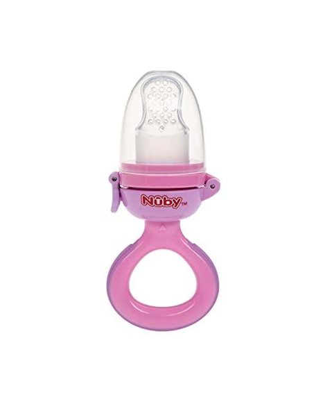 Nuby - Nibbler Fruit Teat Made of Silicone, Fruit Teat for Babies from 6 Months and Toddlers, Teething Ring for Fruit, Vegetables, Porridge, BPA-Free, Pink, NV05008PINK