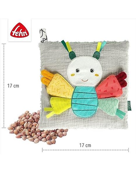 Fehn Cherry Stone Pillow Butterfly - Soothing Baby Cuddly Cushion in Cute Butterfly Soft Toy Look - Warm/Cold Bag for Relaxation for Babies and Toddlers from 0+ Months
