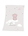 Herding Little Dreamer Soft-Peach Blanket, 75 x 100cm, Polyester, Cream/Multi-coloured