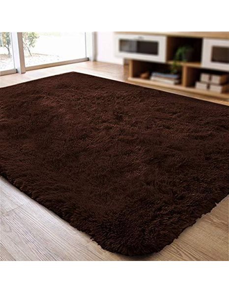 NC Ultra Soft Indoor Modern Rugs Fluffy Living Room Rugs Suitable for Childrens Bedroom Home Decor Nursery Rugs 60 x 120 cm (Coffee)