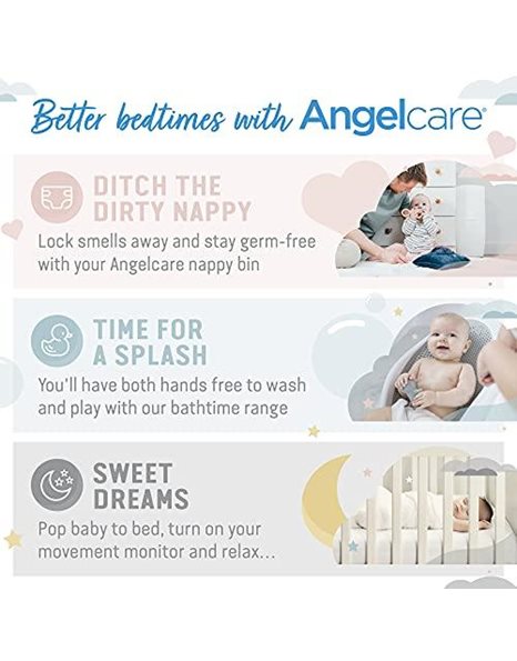 Angelcare Nappy Disposal System Value Pack, White, 1 count