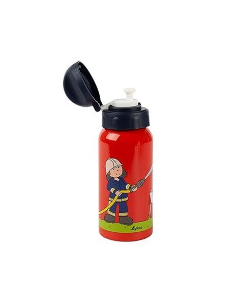 Sigikid Frido Firefighter Stainless Steel Drinking Bottle, Leak-Proof, BPA-Free, Durable, Lightweight, Screw Cap, Easy to Clean, for Children 3-8 Years, Item No. 25292, Fire Brigade/Red, 400 ml