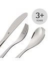 WMF children Cutlery set 4-pieces Zwerge Cromargan 18/10 stainless steel brushed suitable from 3 years with embossed designs