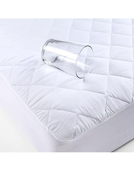 Pikolin Home – Cushioned Mattress Protector, Waterproof and Breathable, white, Lit 200-200 x 190/200 cm